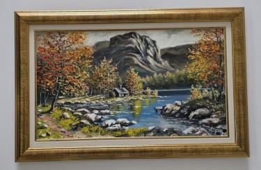 Oil on Masonite - Mountain Oasis of Silence