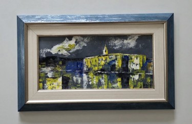 Oil on canvas - Night above the sea, beautiful picture
