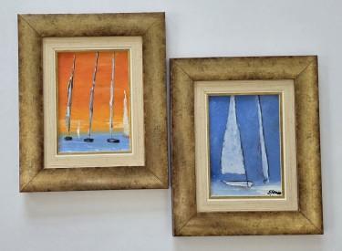 In Room: Oil on canvas - Sailing in color, 2 paintings