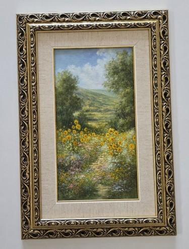 Oil on canvas - Valley of Flowers, a beautiful painting