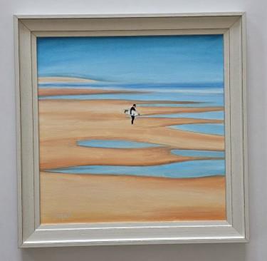 Oil on canvas - Waiting for the waves, beautiful