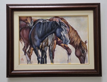 Oil on canvas - Irresistible horses, beautifully done