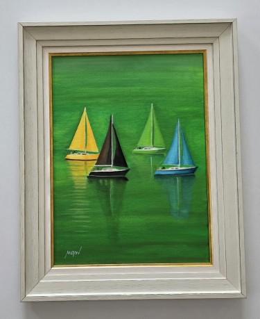 Oil on canvas - Green horizon, beautiful