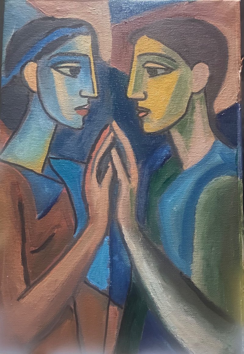 A meeting of eyes, Painting Biljana Pejcic