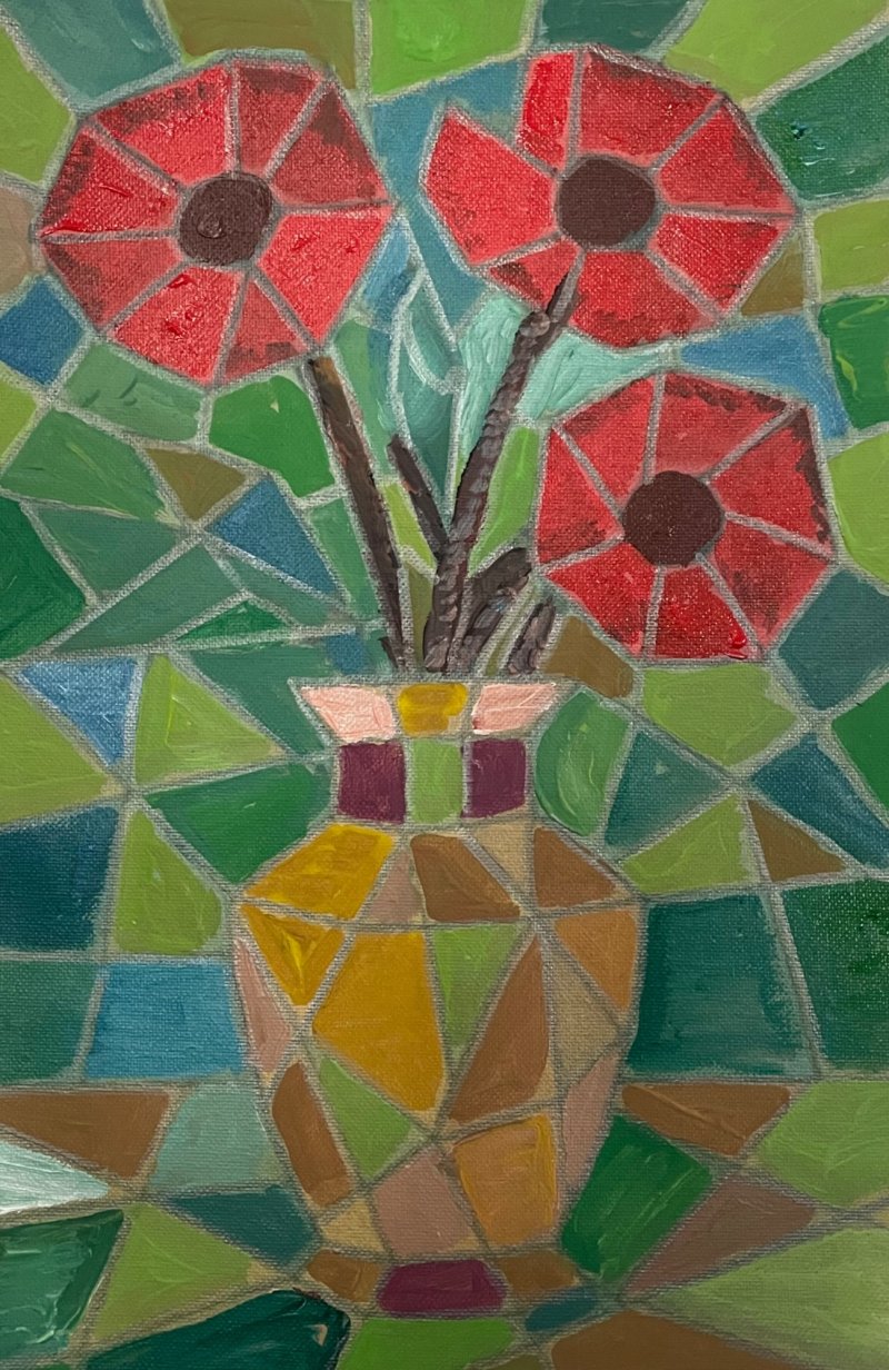 Cubist bloom, Painting Biljana Pejcic