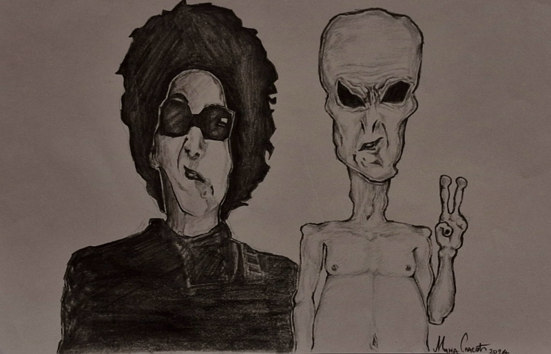 Ajs Nigrutin and Alien, Drawing Mina Spasić