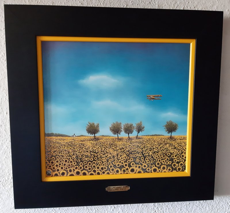 Sunflowers, Painting Milenko Perić