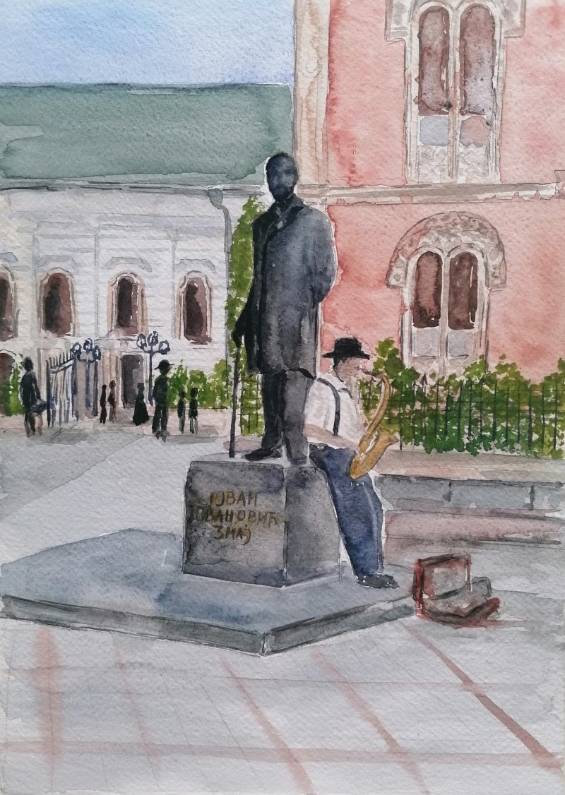 At Zmaj in Novi Sad, Painting Zorica Bugarski