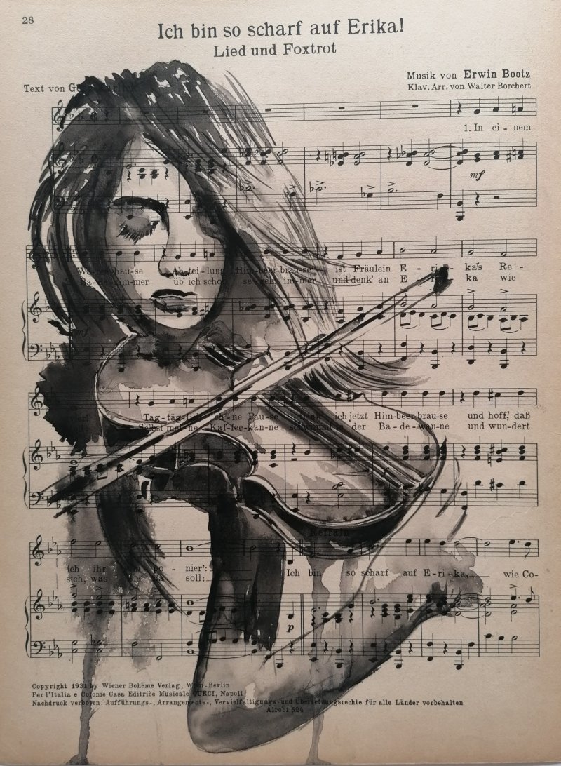 Devojka i violina, Slika Zorica Bugarski