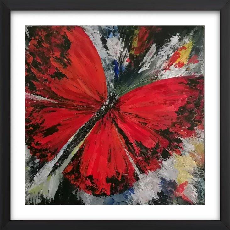 Red butterflay, Painting Zorica Bugarski