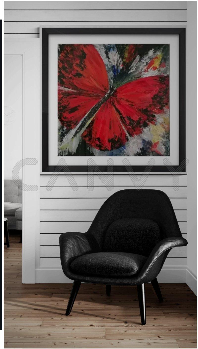 Red butterflay, Painting Zorica Bugarski