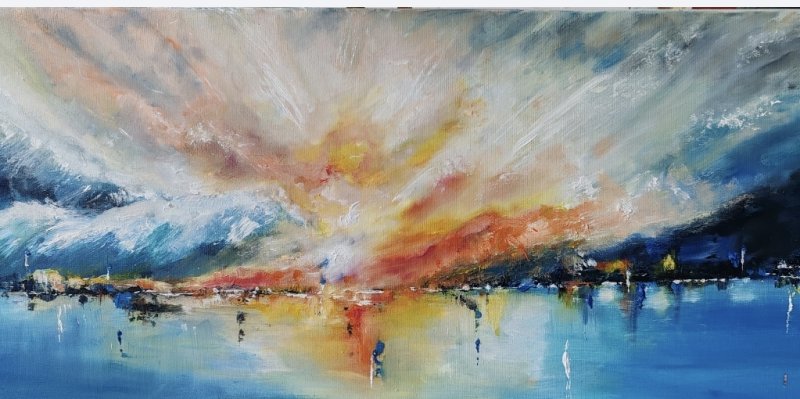 Sunset, Painting Tamara Miskovic
