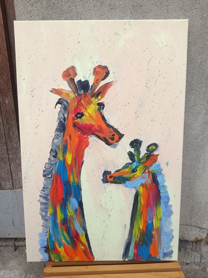 Colorful giraffe, Painting Tamara 95
