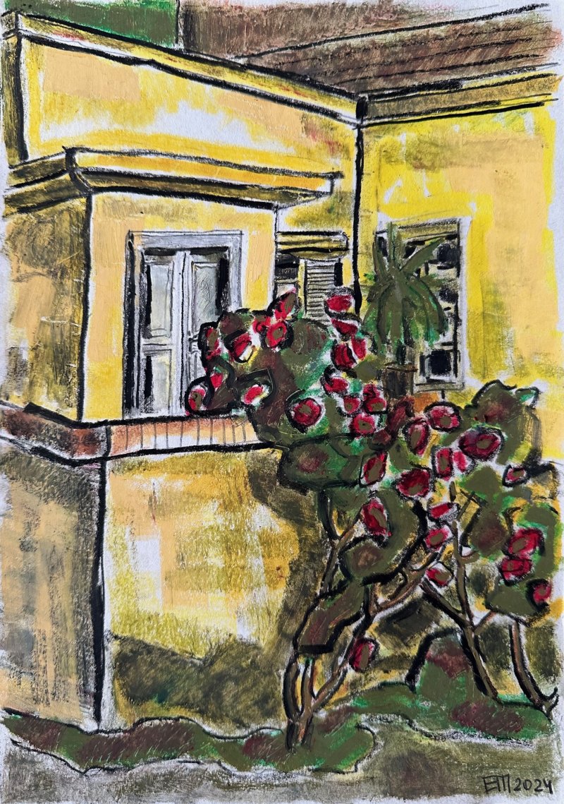 Yellow house in Belgrade, Painting Catia  Trubina