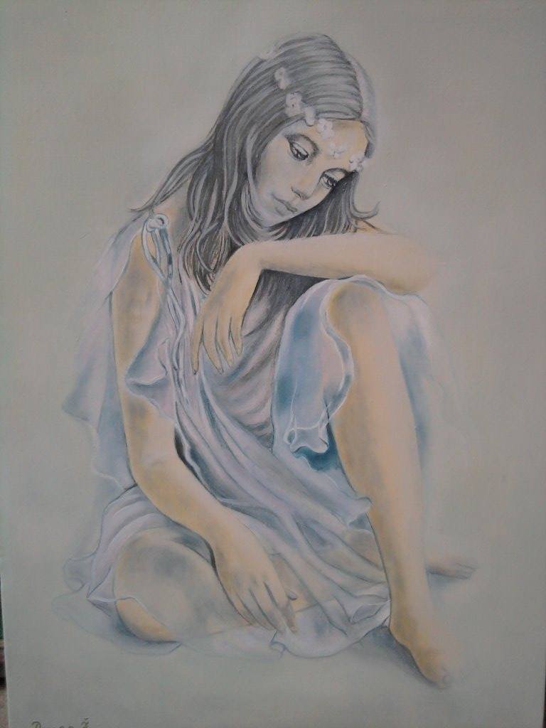Thoughtful girl, Painting Dragan Živanović