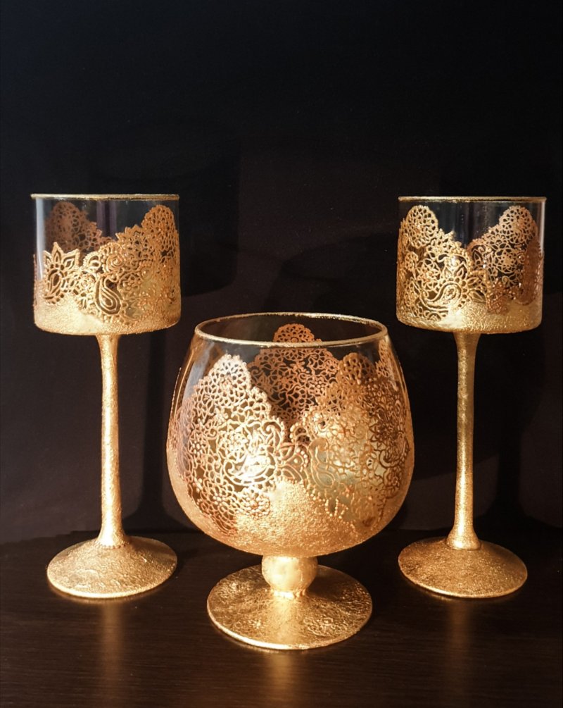 Handpainting glass, with glass colors, Handicraft Nadica Dragusev