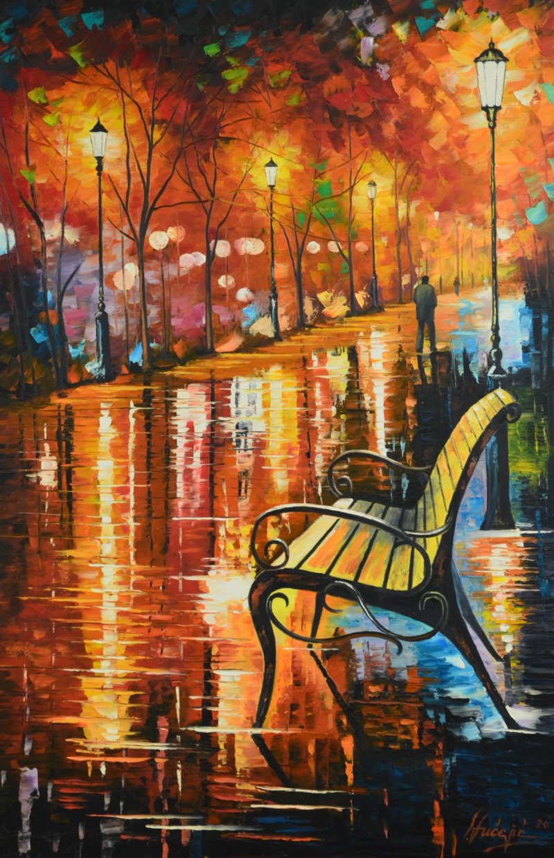 Park Bench, Painting Stevan Sucevic