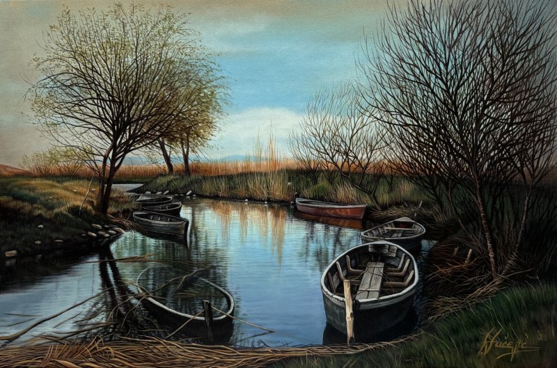 Boats, Painting Stevan Sucevic