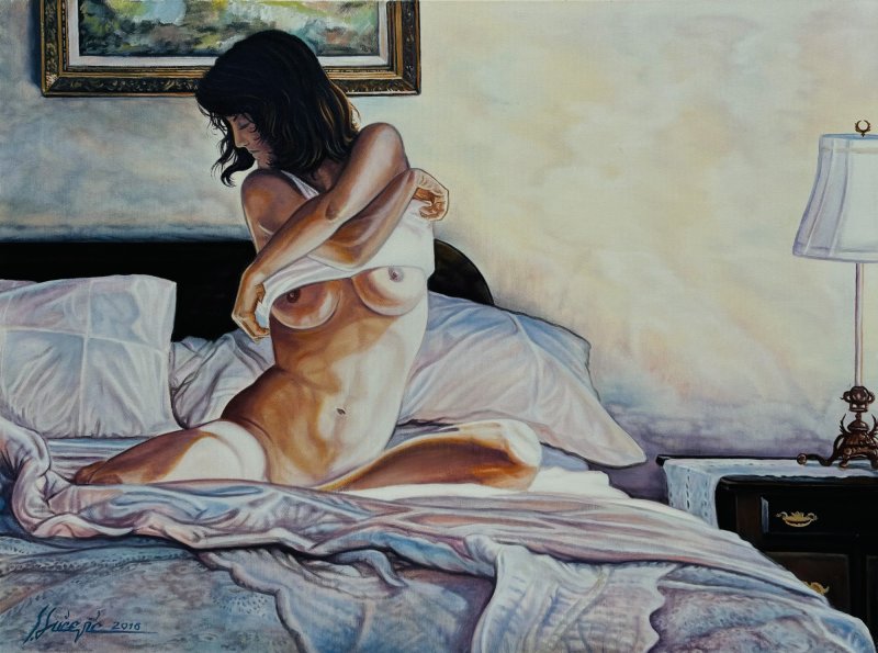 Girl in the bed