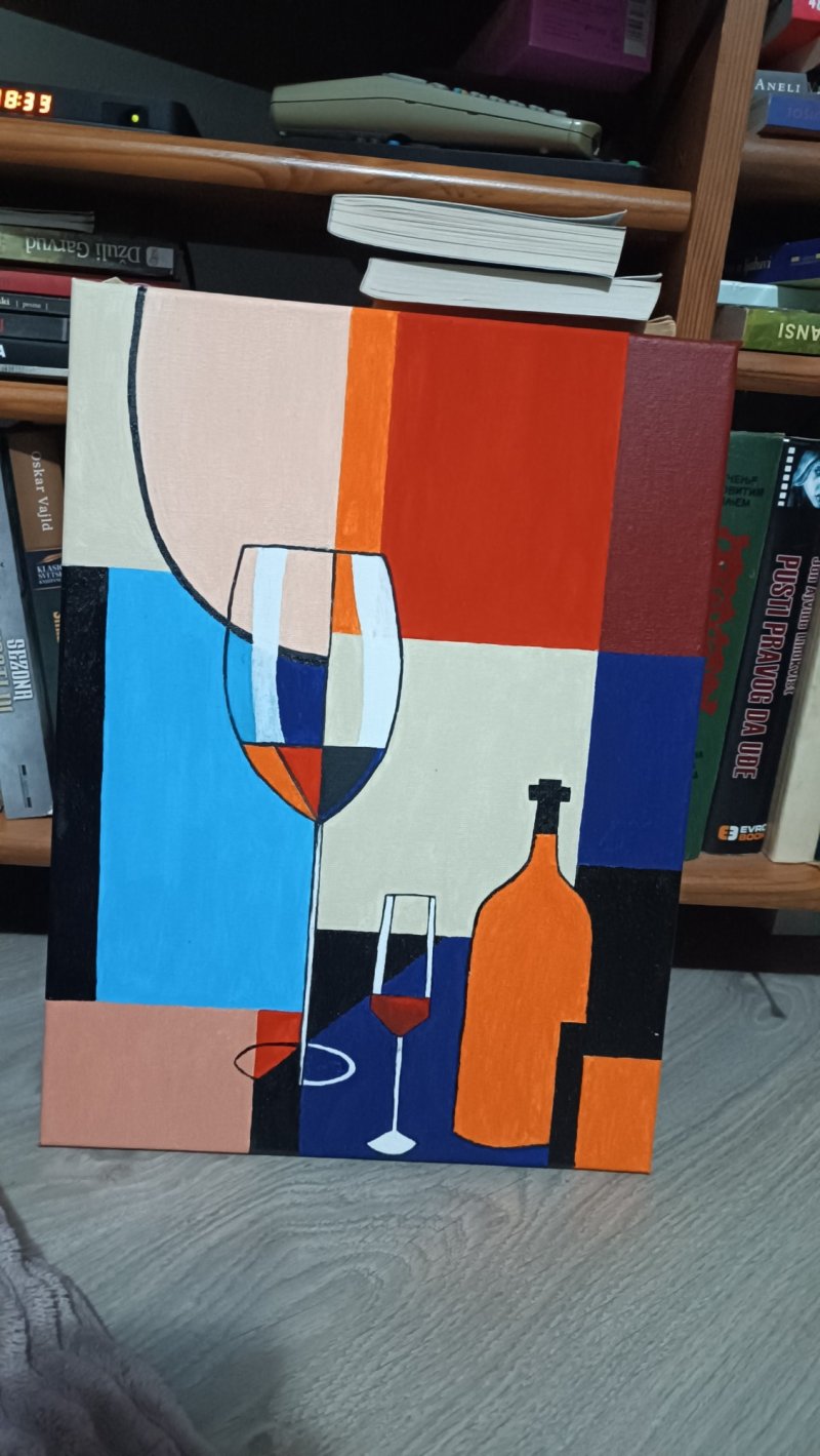 wine in the casa, Painting Tamara Kostandinovic