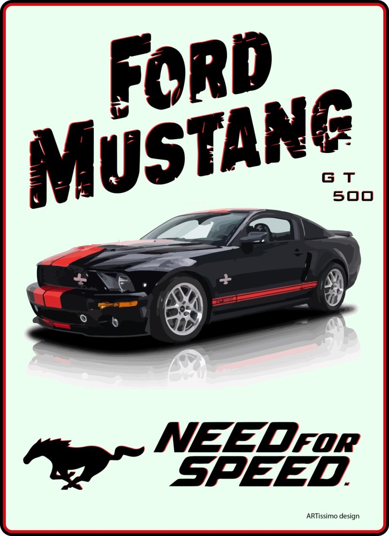 Mustang gt 500, Digital Art ZORAN ILIEVSKI