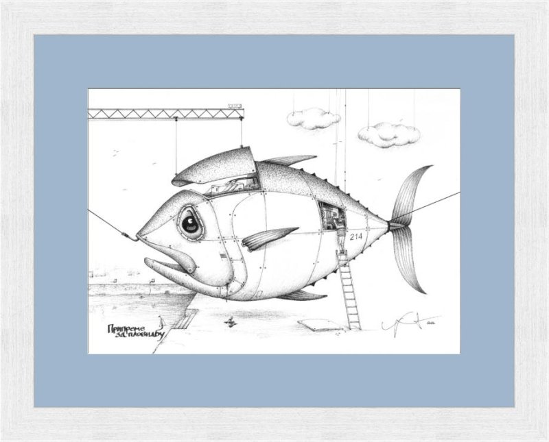 Preparations for sailing, Drawing Miroslav Jovanovic