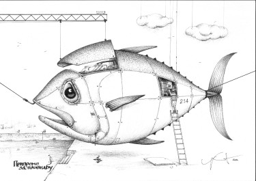 Preparations for sailing, Drawing Miroslav Jovanovic
