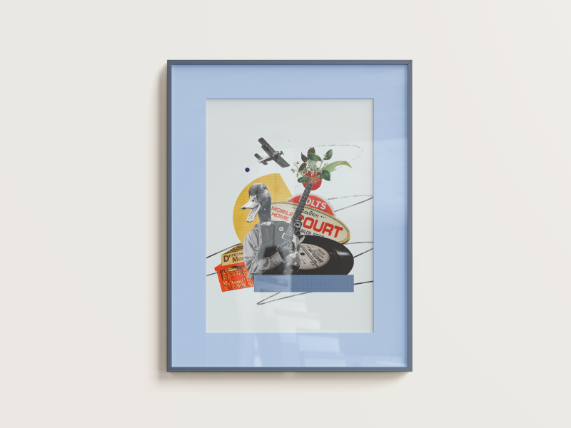 Surreal Music Collage — Contemporary Art Print on Textured Paper, Painting Ksenia Yudochkina