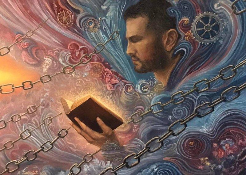 Breaking chains, Painting Mikica Mitrović