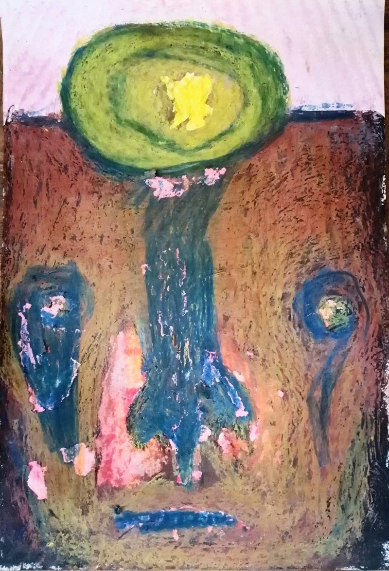 New old face, Painting highly brilliant light cutting edge