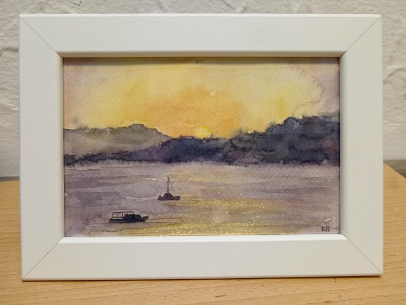Sunset at sea, Painting Katarina Vujnovic