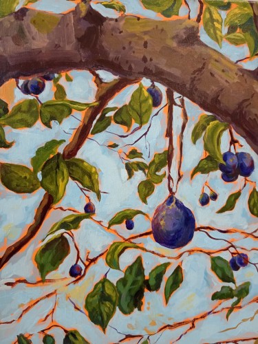 Happy plums, Painting Katarina Vujnovic