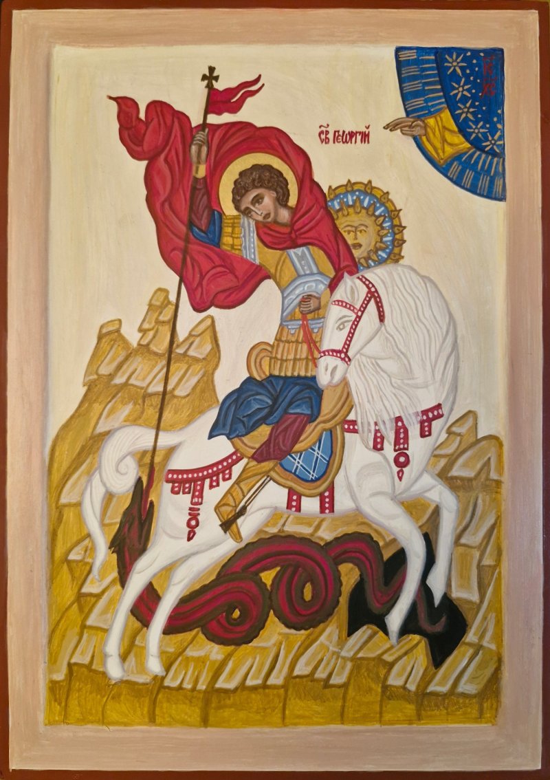 Saint George slays the dragon, Painting Suzana  Žunković