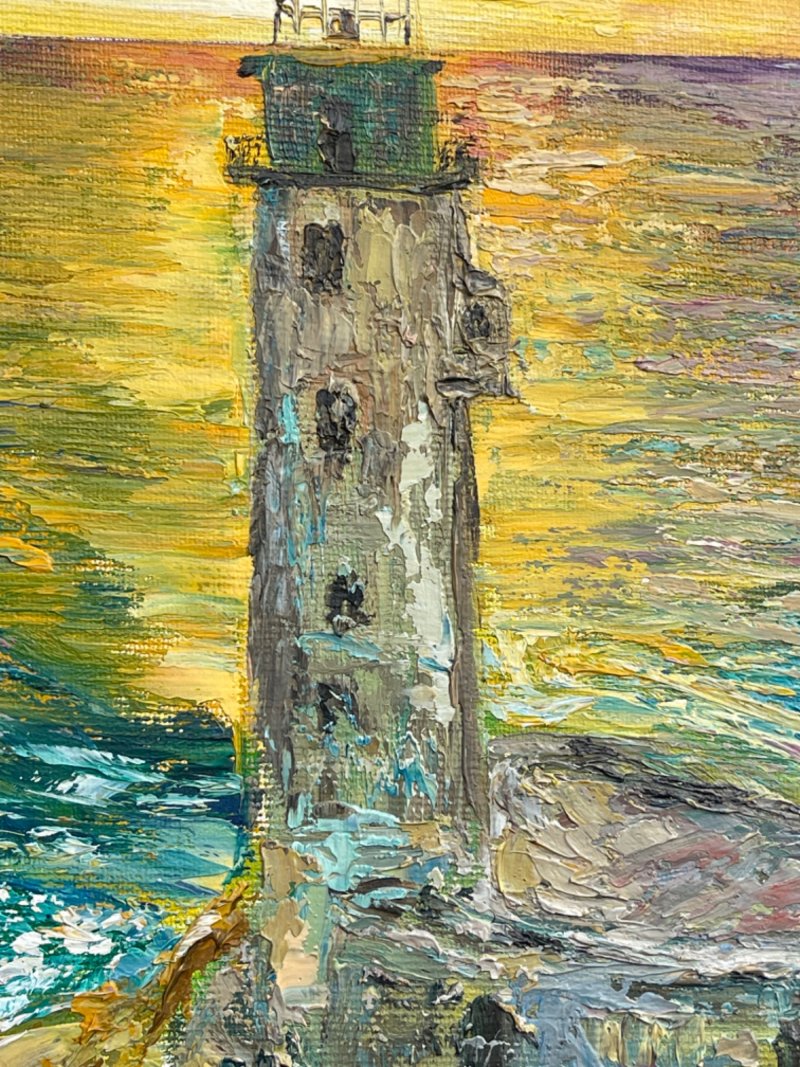 LIGHTHOUSE ON SAKHALIN ANIVA, Painting KSENIIA  Stafeeva