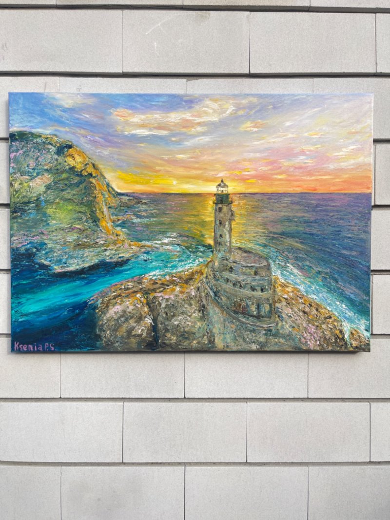 LIGHTHOUSE ON SAKHALIN ANIVA, Painting KSENIIA  Stafeeva