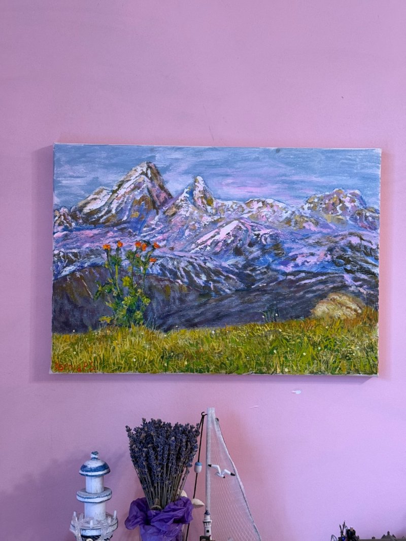 on top of the mountain, Painting KSENIIA  Stafeeva