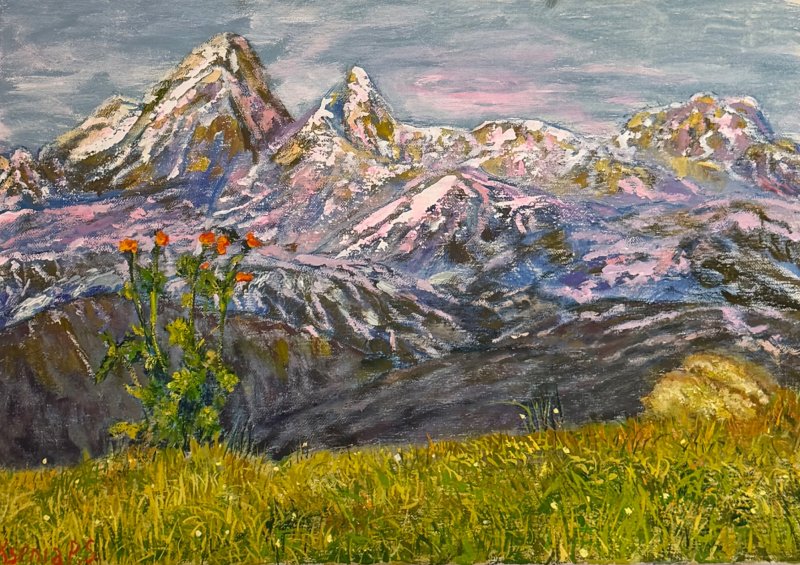 on top of the mountain, Painting KSENIIA  Stafeeva