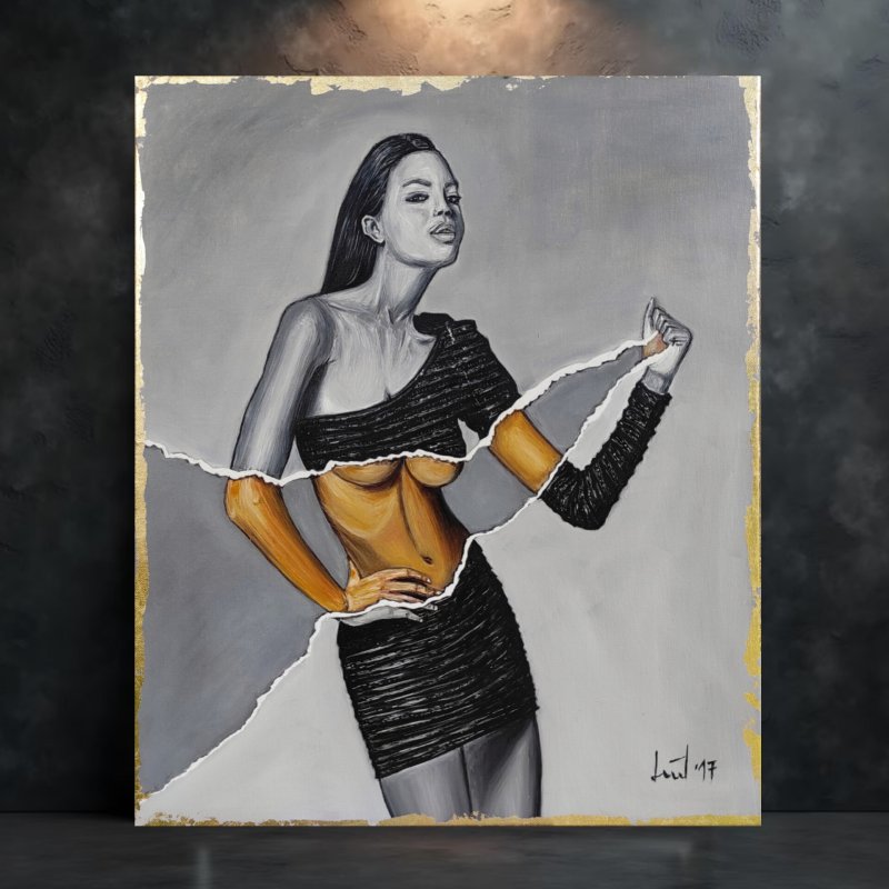 Original under the print, Painting Dušanka Stanić