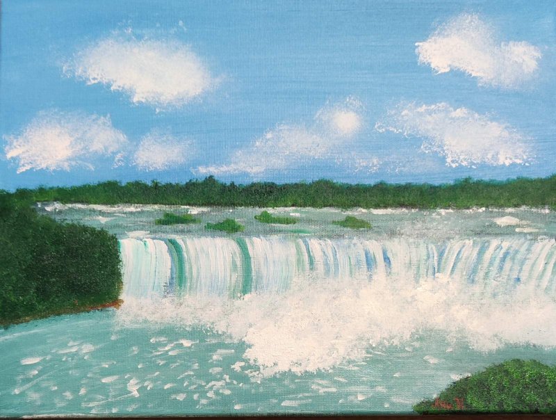 Waterfall, Painting Snežana Nedeljković