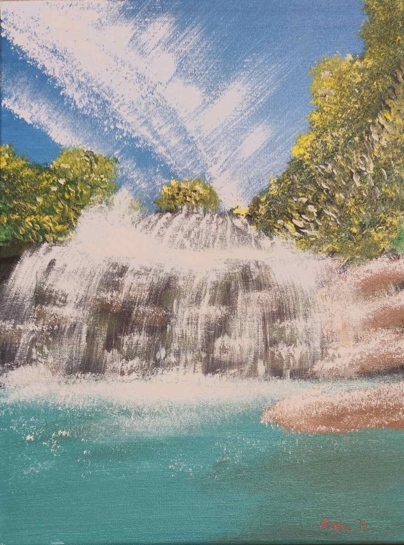 Waterfall, Painting Snežana Nedeljković