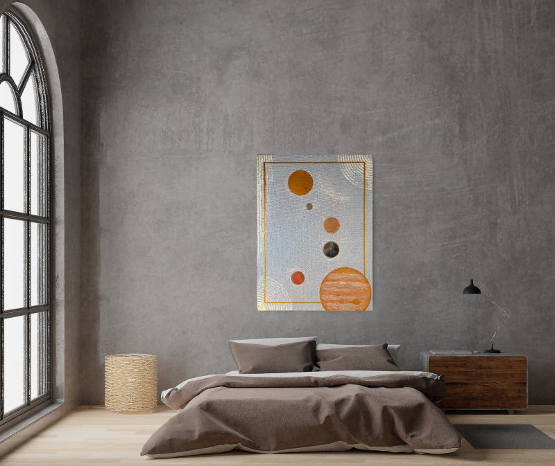 Equilibrium, Painting Modern Art Studio Modro Zeleno