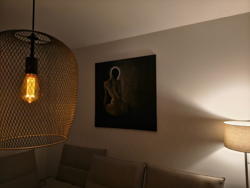 Faceless, Painting Modern Art Studio Modro Zeleno