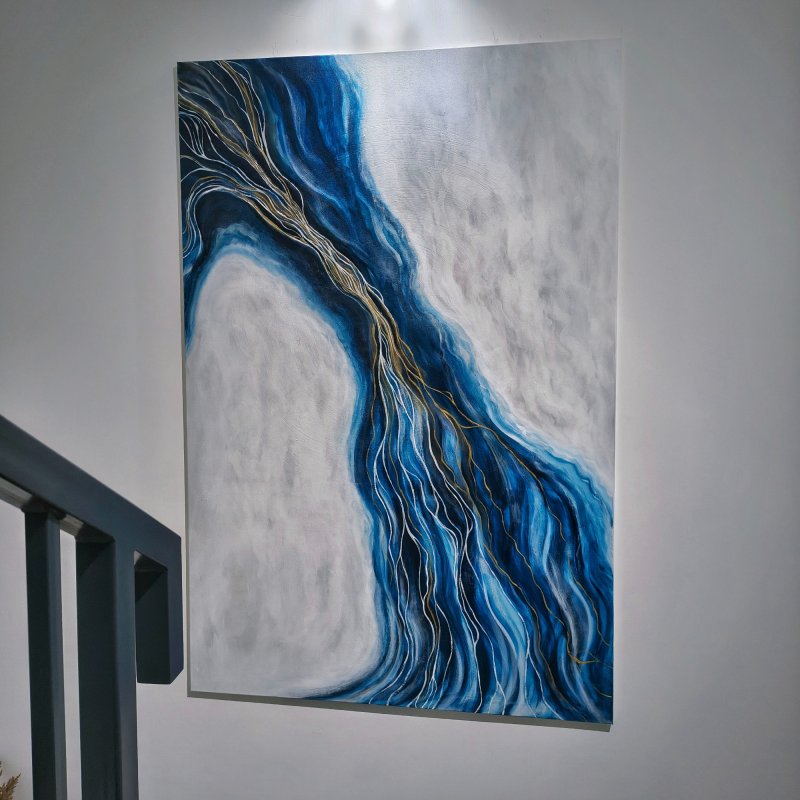 Uspavani Džin, Slika Modern Art Studio Modro i Zeleno