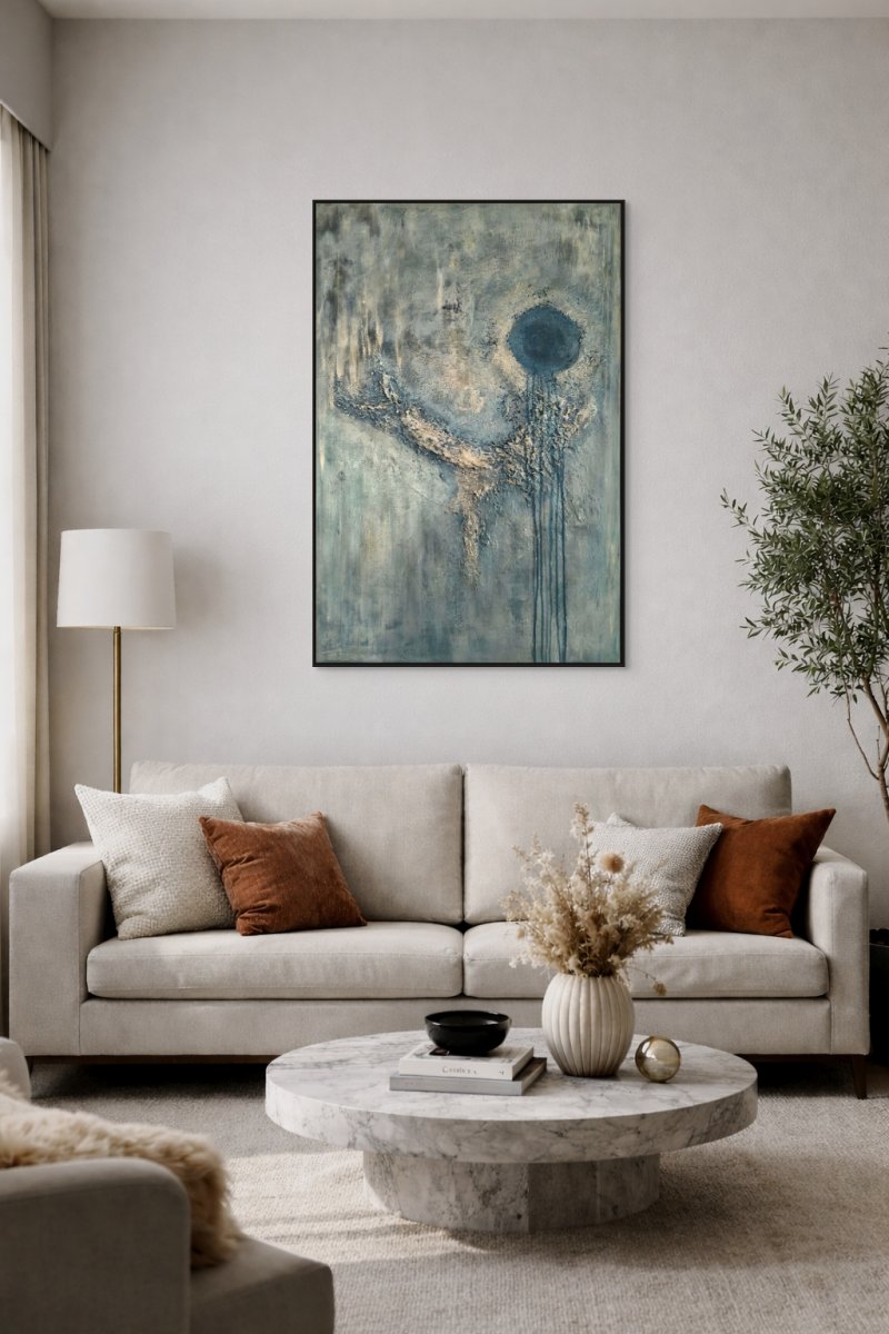 Plava Gravitacija, Slika Modern Art Studio Modro i Zeleno