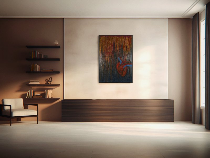 Večna ljubav, Slika Modern Art Studio Modro i Zeleno
