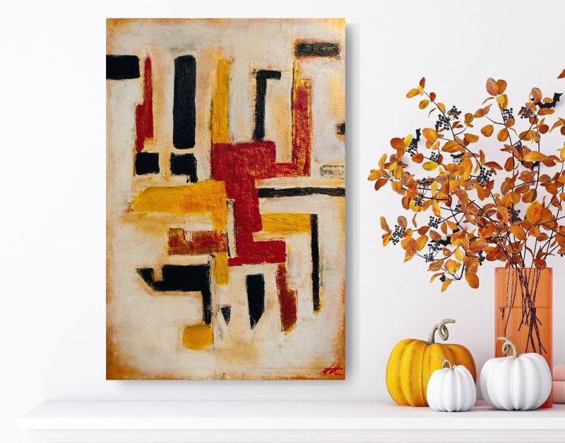 Kasna jesen, Slika Modern Art Studio Modro i Zeleno
