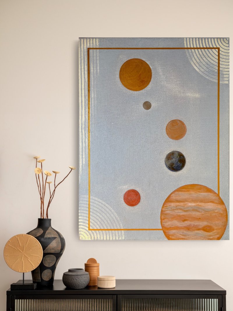 Equilibrium, Painting Modern Art Studio Modro Zeleno