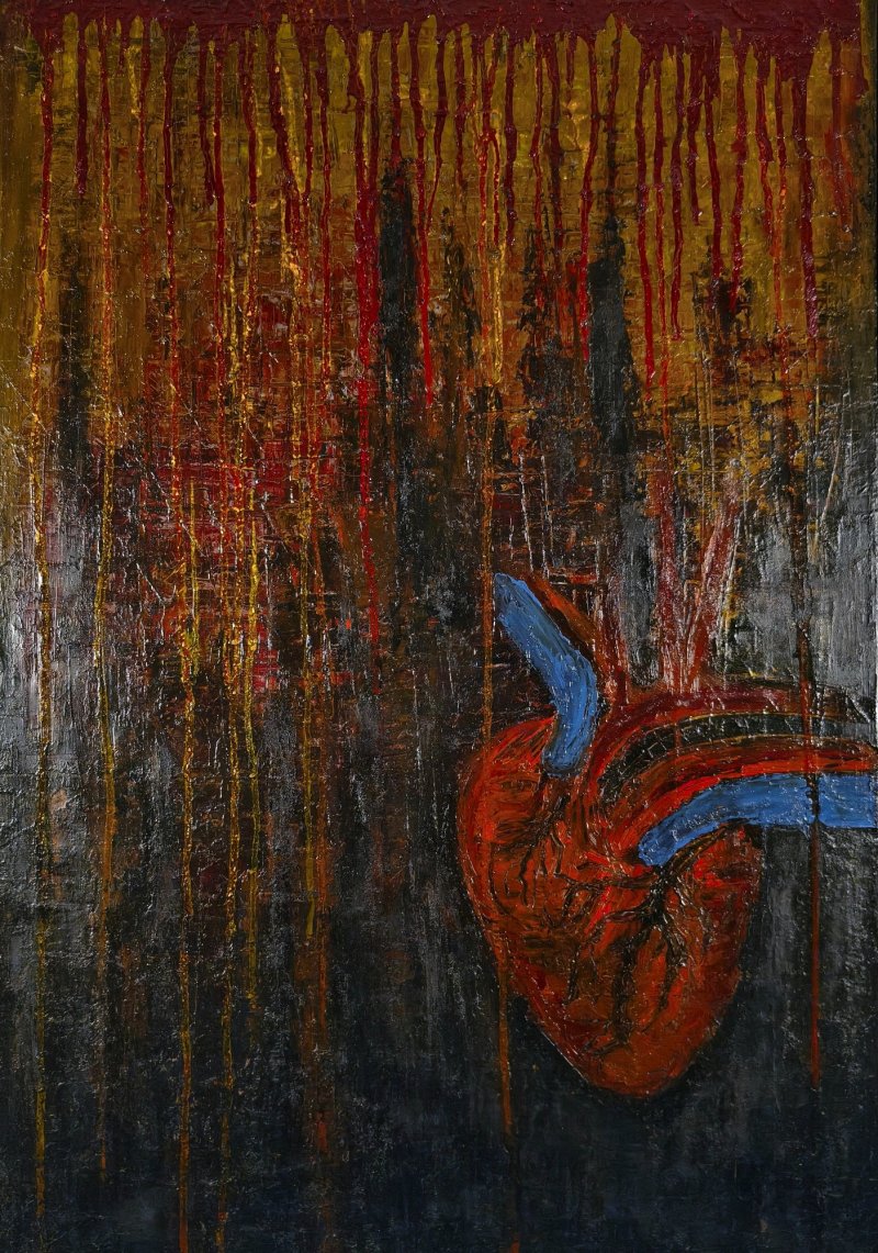 Večna ljubav, Slika Modern Art Studio Modro i Zeleno