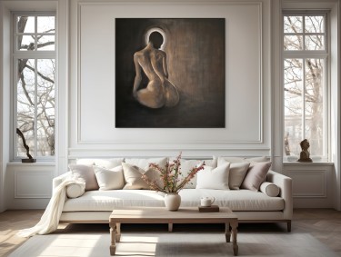 Faceless, Painting Modern Art Studio Modro Zeleno