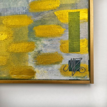 Tišina u zlatu, Slika Modern Art Studio Modro i Zeleno